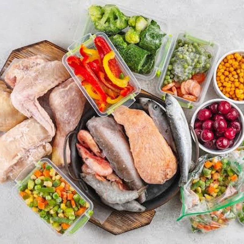 Assorted frozen foods