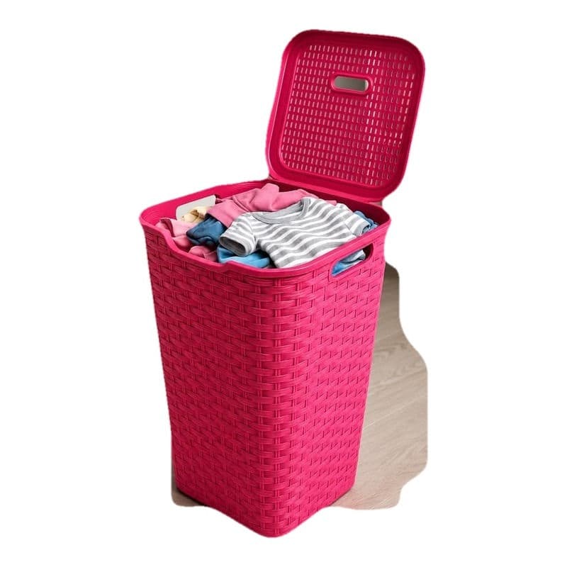Laundry Basket with Lid (Woven Style)