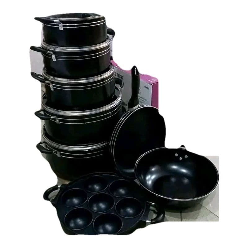 11 Piece Aluminium Stock Pot and Fry Pan Set